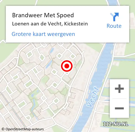 Locatie op kaart van de 112 melding: Brandweer Met Spoed Naar Loenen aan de Vecht, Kickestein op 23 juni 2016 06:44