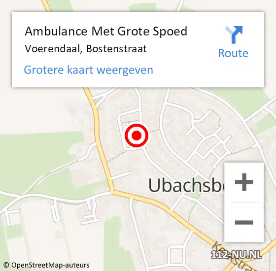 Locatie op kaart van de 112 melding: Ambulance Met Grote Spoed Naar Voerendaal, Bostenstraat op 19 december 2013 04:50