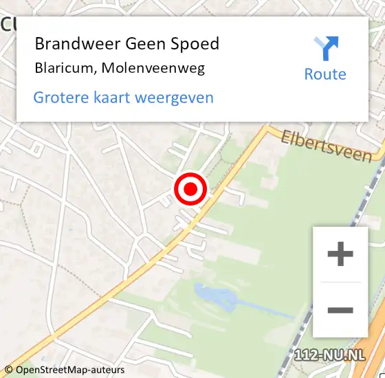 Locatie op kaart van de 112 melding: Brandweer Geen Spoed Naar Blaricum, Molenveenweg op 23 juni 2016 07:24