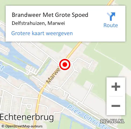 Locatie op kaart van de 112 melding: Brandweer Met Grote Spoed Naar Delfstrahuizen, Marwei op 23 juni 2016 07:29