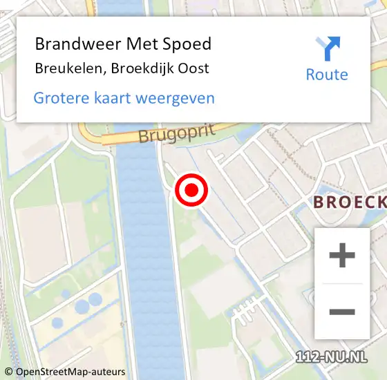 Locatie op kaart van de 112 melding: Brandweer Met Spoed Naar Breukelen, Broekdijk Oost op 23 juni 2016 07:43