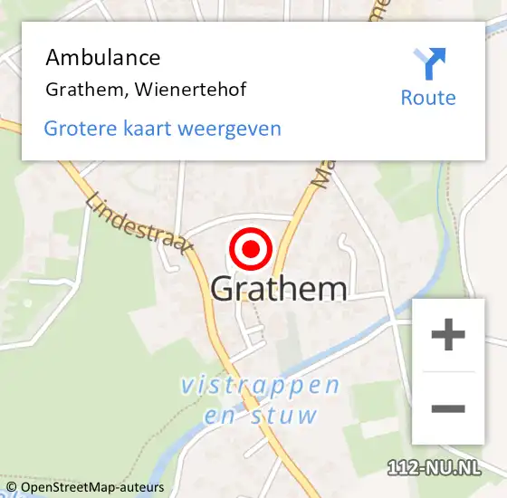 Locatie op kaart van de 112 melding: Ambulance Grathem, Wienertehof op 23 juni 2016 08:27