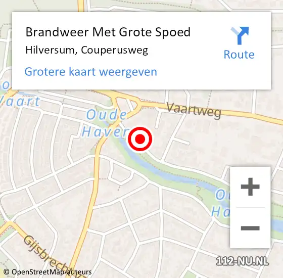 Locatie op kaart van de 112 melding: Brandweer Met Grote Spoed Naar Hilversum, Couperusweg op 23 juni 2016 08:53
