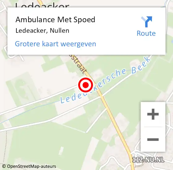 Locatie op kaart van de 112 melding: Ambulance Met Spoed Naar Ledeacker, Nullen op 23 juni 2016 09:08