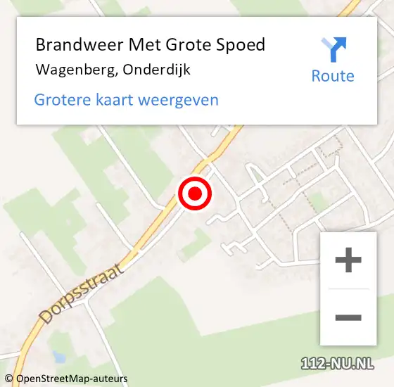 Locatie op kaart van de 112 melding: Brandweer Met Grote Spoed Naar Wagenberg, Onderdijk op 23 juni 2016 09:15