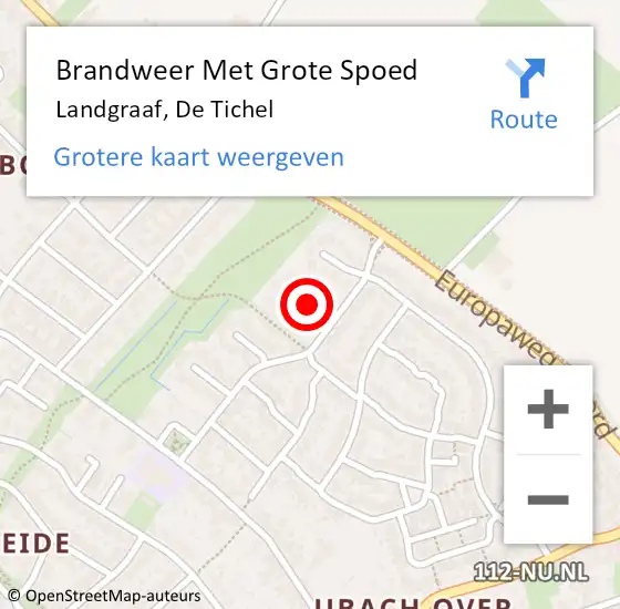 Locatie op kaart van de 112 melding: Brandweer Met Grote Spoed Naar Landgraaf, De Tichel op 23 juni 2016 10:59