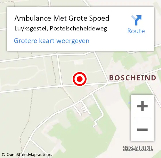 Locatie op kaart van de 112 melding: Ambulance Met Grote Spoed Naar Luyksgestel, Postelscheheideweg op 23 juni 2016 11:33