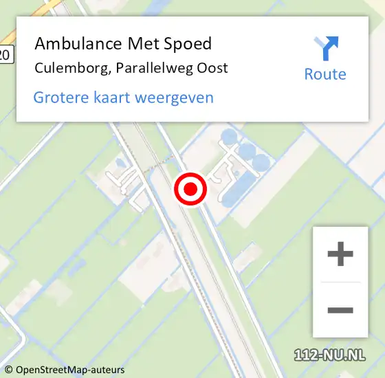 Locatie op kaart van de 112 melding: Ambulance Met Spoed Naar Culemborg, Parallelweg Oost op 23 juni 2016 11:49