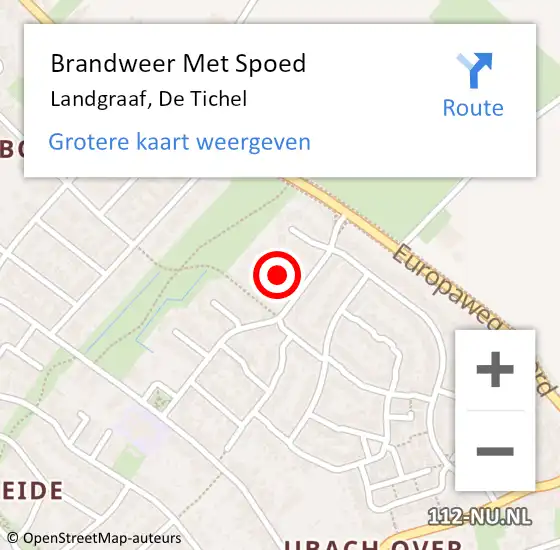 Locatie op kaart van de 112 melding: Brandweer Met Spoed Naar Landgraaf, De Tichel op 23 juni 2016 12:26