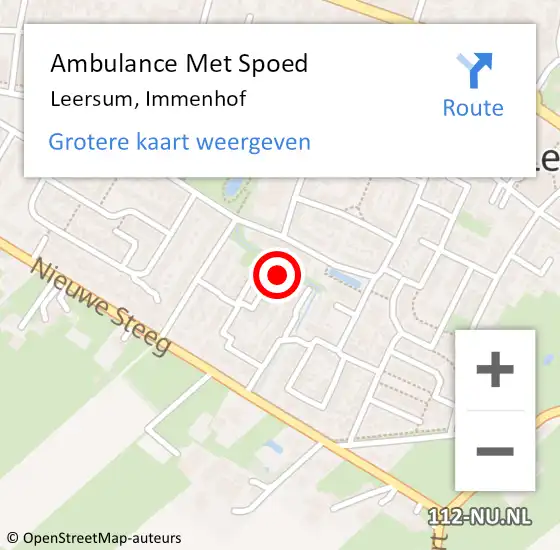 Locatie op kaart van de 112 melding: Ambulance Met Spoed Naar Leersum, Immenhof op 23 juni 2016 13:42