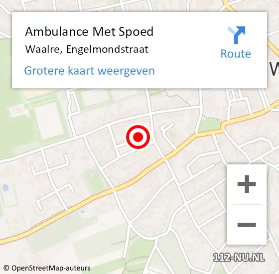 Locatie op kaart van de 112 melding: Ambulance Met Spoed Naar Waalre, Engelmondstraat op 23 juni 2016 13:55