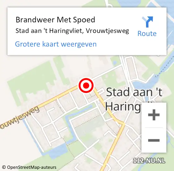 Locatie op kaart van de 112 melding: Brandweer Met Spoed Naar Stad aan 't Haringvliet, Vrouwtjesweg op 23 juni 2016 14:05