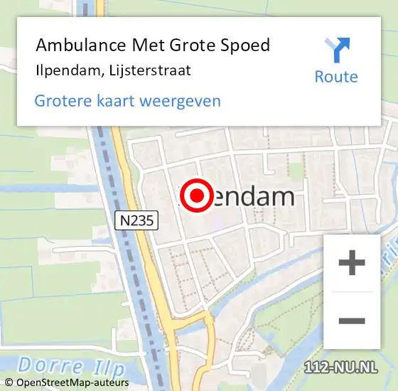 Locatie op kaart van de 112 melding: Ambulance Met Grote Spoed Naar Ilpendam, Lijsterstraat op 23 juni 2016 14:17