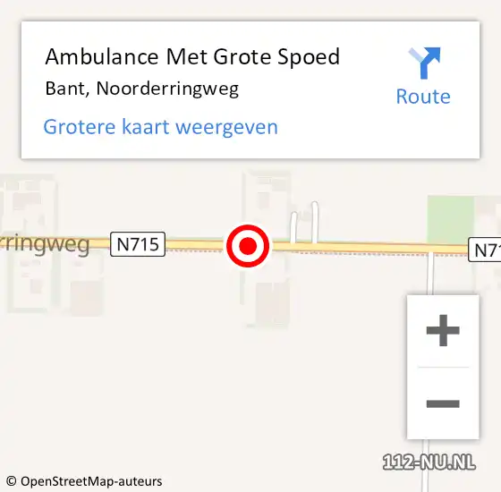 Locatie op kaart van de 112 melding: Ambulance Met Grote Spoed Naar Bant, Noorderringweg op 23 juni 2016 14:32