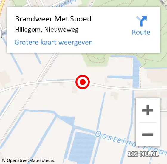 Locatie op kaart van de 112 melding: Brandweer Met Spoed Naar Hillegom, Nieuweweg op 23 juni 2016 15:33