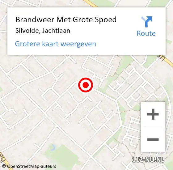 Locatie op kaart van de 112 melding: Brandweer Met Grote Spoed Naar Silvolde, Jachtlaan op 16 september 2013 14:52