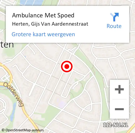 Locatie op kaart van de 112 melding: Ambulance Met Spoed Naar Herten, Gijs Van Aardennestraat op 23 juni 2016 16:35