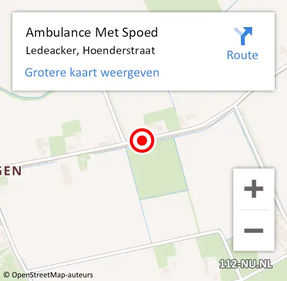 Locatie op kaart van de 112 melding: Ambulance Met Spoed Naar Ledeacker, Hoenderstraat op 19 december 2013 08:15