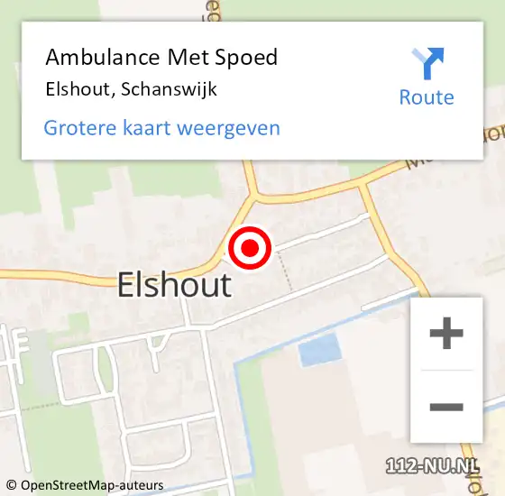 Locatie op kaart van de 112 melding: Ambulance Met Spoed Naar Elshout, Schanswijk op 23 juni 2016 20:25