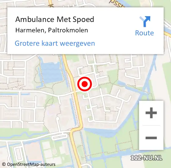 Locatie op kaart van de 112 melding: Ambulance Met Spoed Naar Harmelen, Paltrokmolen op 23 juni 2016 20:35