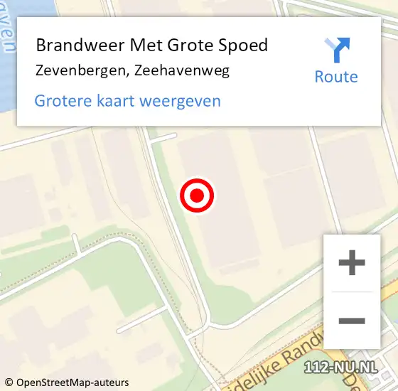 Locatie op kaart van de 112 melding: Brandweer Met Grote Spoed Naar Zevenbergen, Zeehavenweg op 23 juni 2016 21:15