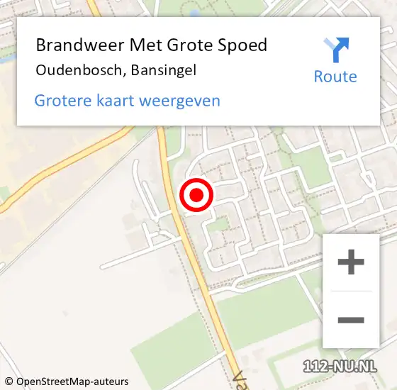 Locatie op kaart van de 112 melding: Brandweer Met Grote Spoed Naar Oudenbosch, Bansingel op 23 juni 2016 21:30