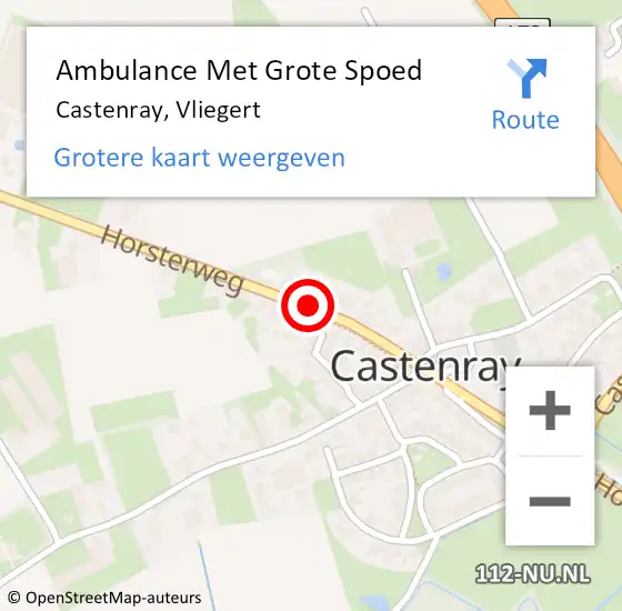 Locatie op kaart van de 112 melding: Ambulance Met Grote Spoed Naar Castenray, Vliegert op 23 juni 2016 21:32