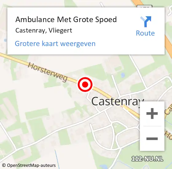 Locatie op kaart van de 112 melding: Ambulance Met Grote Spoed Naar Castenray, Vliegert op 23 juni 2016 21:33
