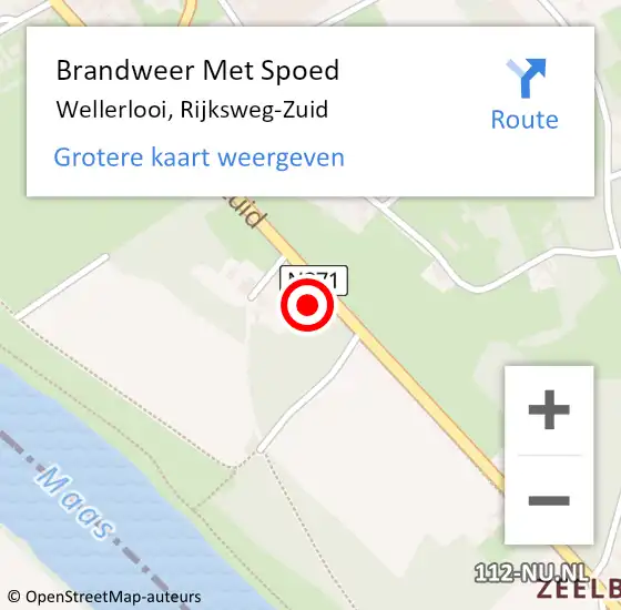 Locatie op kaart van de 112 melding: Brandweer Met Spoed Naar Wellerlooi, Rijksweg-Zuid op 23 juni 2016 21:34