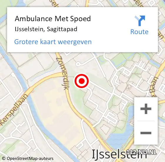 Locatie op kaart van de 112 melding: Ambulance Met Spoed Naar IJsselstein, Sagittapad op 23 juni 2016 21:52