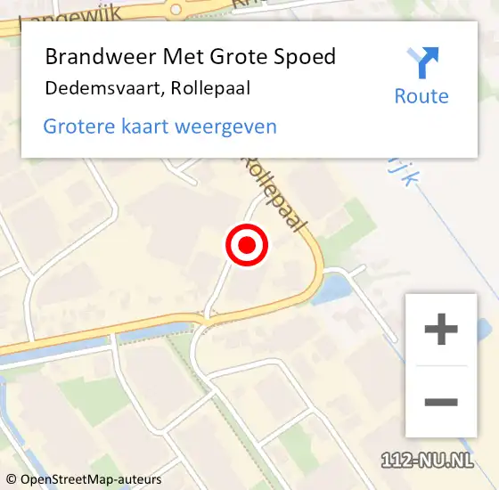 Locatie op kaart van de 112 melding: Brandweer Met Grote Spoed Naar Dedemsvaart, Rollepaal op 23 juni 2016 22:17