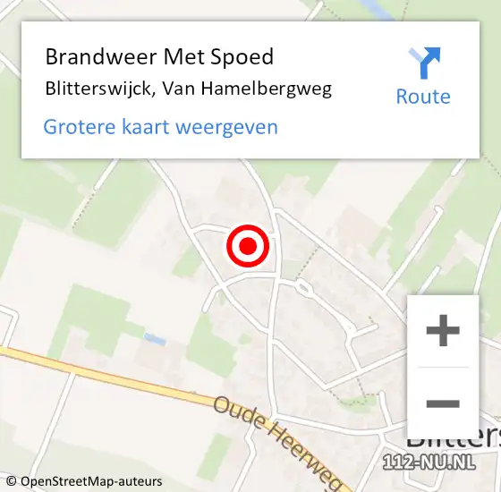 Locatie op kaart van de 112 melding: Brandweer Met Spoed Naar Blitterswijck, Van Hamelbergweg op 23 juni 2016 22:23