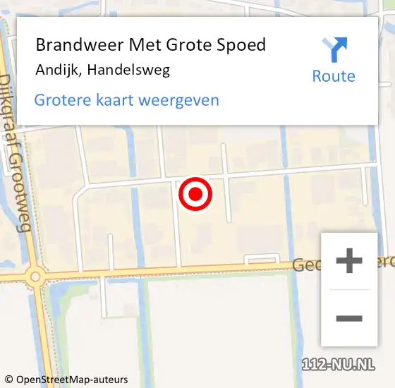 Locatie op kaart van de 112 melding: Brandweer Met Grote Spoed Naar Andijk, Handelsweg op 23 juni 2016 22:31