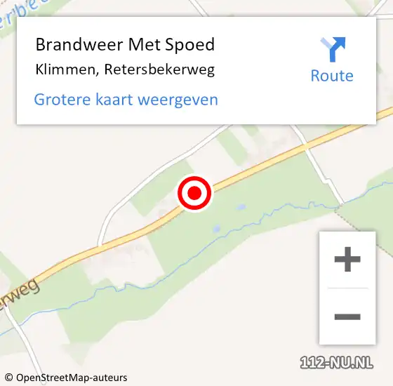 Locatie op kaart van de 112 melding: Brandweer Met Spoed Naar Klimmen, Retersbekerweg op 23 juni 2016 22:44