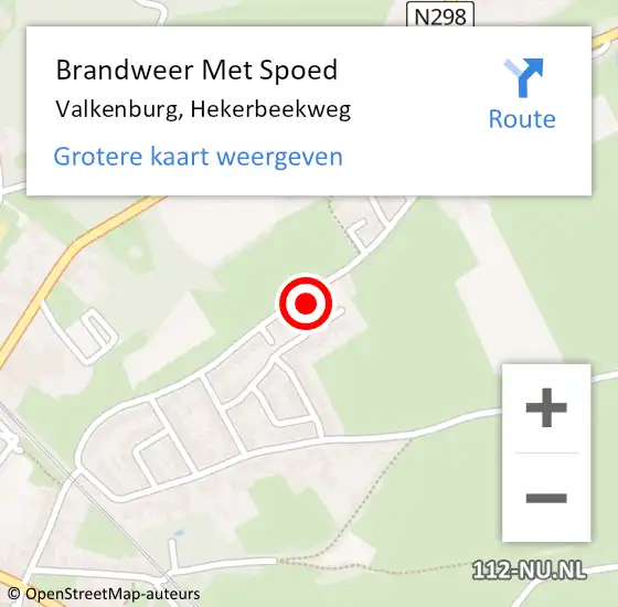 Locatie op kaart van de 112 melding: Brandweer Met Spoed Naar Valkenburg, Hekerbeekweg op 23 juni 2016 22:45