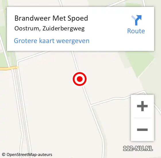 Locatie op kaart van de 112 melding: Brandweer Met Spoed Naar Oostrum, Zuiderbergweg op 23 juni 2016 22:52