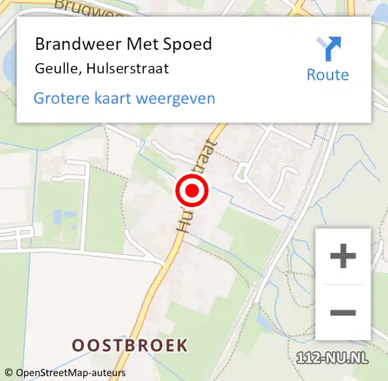 Locatie op kaart van de 112 melding: Brandweer Met Spoed Naar Geulle, Hulserstraat op 23 juni 2016 22:57