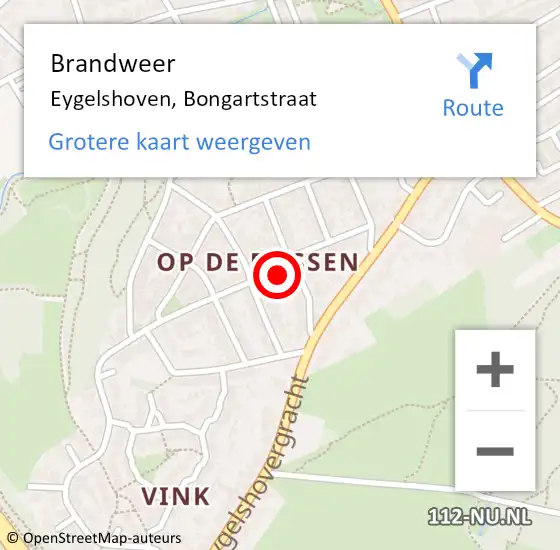 Locatie op kaart van de 112 melding: Brandweer Eygelshoven, Bongartstraat op 24 juni 2016 00:32