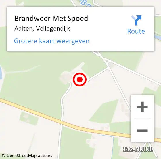 Locatie op kaart van de 112 melding: Brandweer Met Spoed Naar Aalten, Vellegendijk op 24 juni 2016 01:01