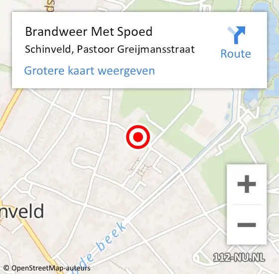 Locatie op kaart van de 112 melding: Brandweer Met Spoed Naar Schinveld, Pastoor Greijmansstraat op 24 juni 2016 01:15