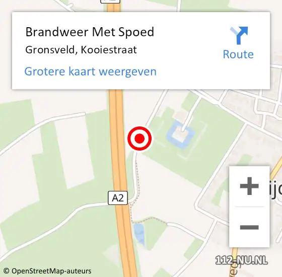 Locatie op kaart van de 112 melding: Brandweer Met Spoed Naar Gronsveld, Kooiestraat op 24 juni 2016 01:37