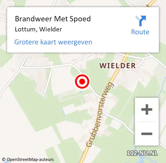 Locatie op kaart van de 112 melding: Brandweer Met Spoed Naar Lottum, Wielder op 24 juni 2016 02:05