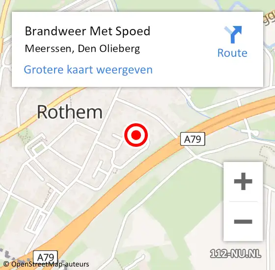 Locatie op kaart van de 112 melding: Brandweer Met Spoed Naar Meerssen, Den Olieberg op 24 juni 2016 07:29