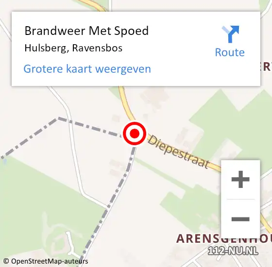 Locatie op kaart van de 112 melding: Brandweer Met Spoed Naar Hulsberg, Ravensbos op 24 juni 2016 07:40