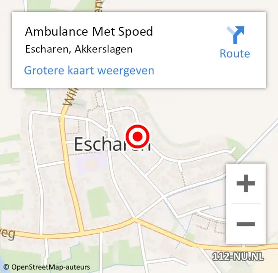 Locatie op kaart van de 112 melding: Ambulance Met Spoed Naar Escharen, Akkerslagen op 24 juni 2016 07:54