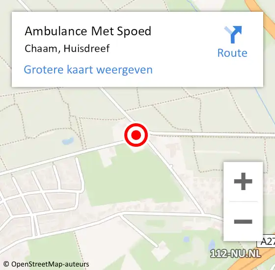 Locatie op kaart van de 112 melding: Ambulance Met Spoed Naar Chaam, Huisdreef op 24 juni 2016 08:06