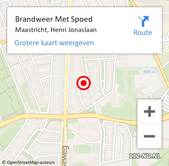 Locatie op kaart van de 112 melding: Brandweer Met Spoed Naar Maastricht, Henri Jonaslaan op 24 juni 2016 08:07