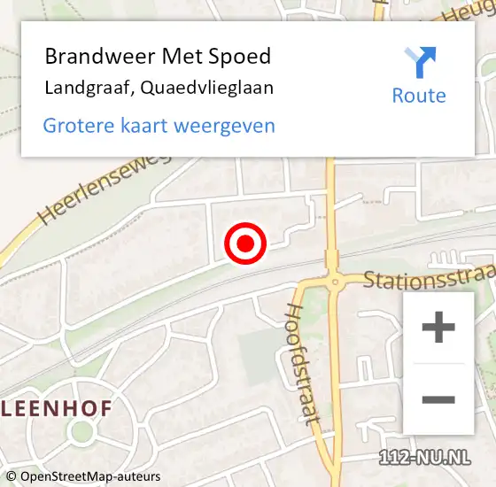 Locatie op kaart van de 112 melding: Brandweer Met Spoed Naar Landgraaf, Quaedvlieglaan op 24 juni 2016 08:17