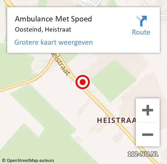 Locatie op kaart van de 112 melding: Ambulance Met Spoed Naar Oosteind, Heistraat op 24 juni 2016 08:25