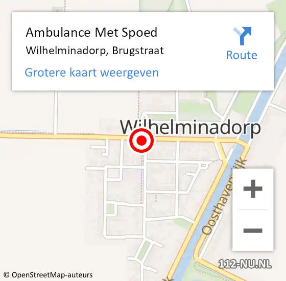 Locatie op kaart van de 112 melding: Ambulance Met Spoed Naar Wilhelminadorp, Brugstraat op 24 juni 2016 08:53